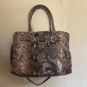 Michael Kors Tan Snake Print Tote